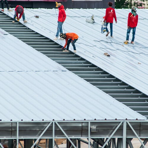 commercial metal roof installation
